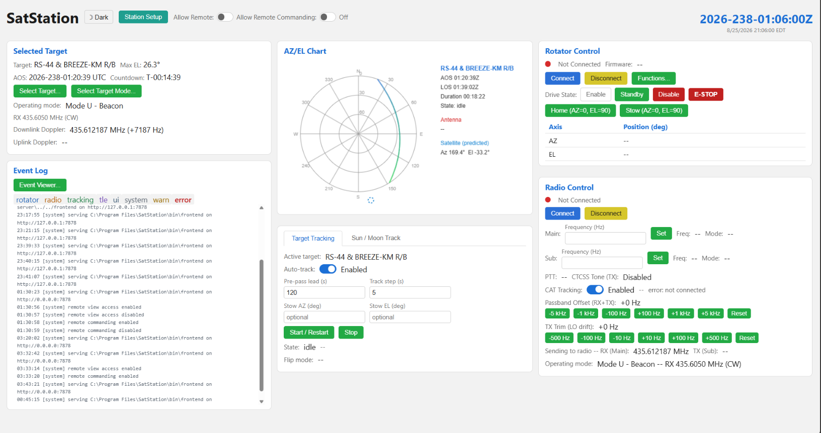 Orbita Operations window in light theme